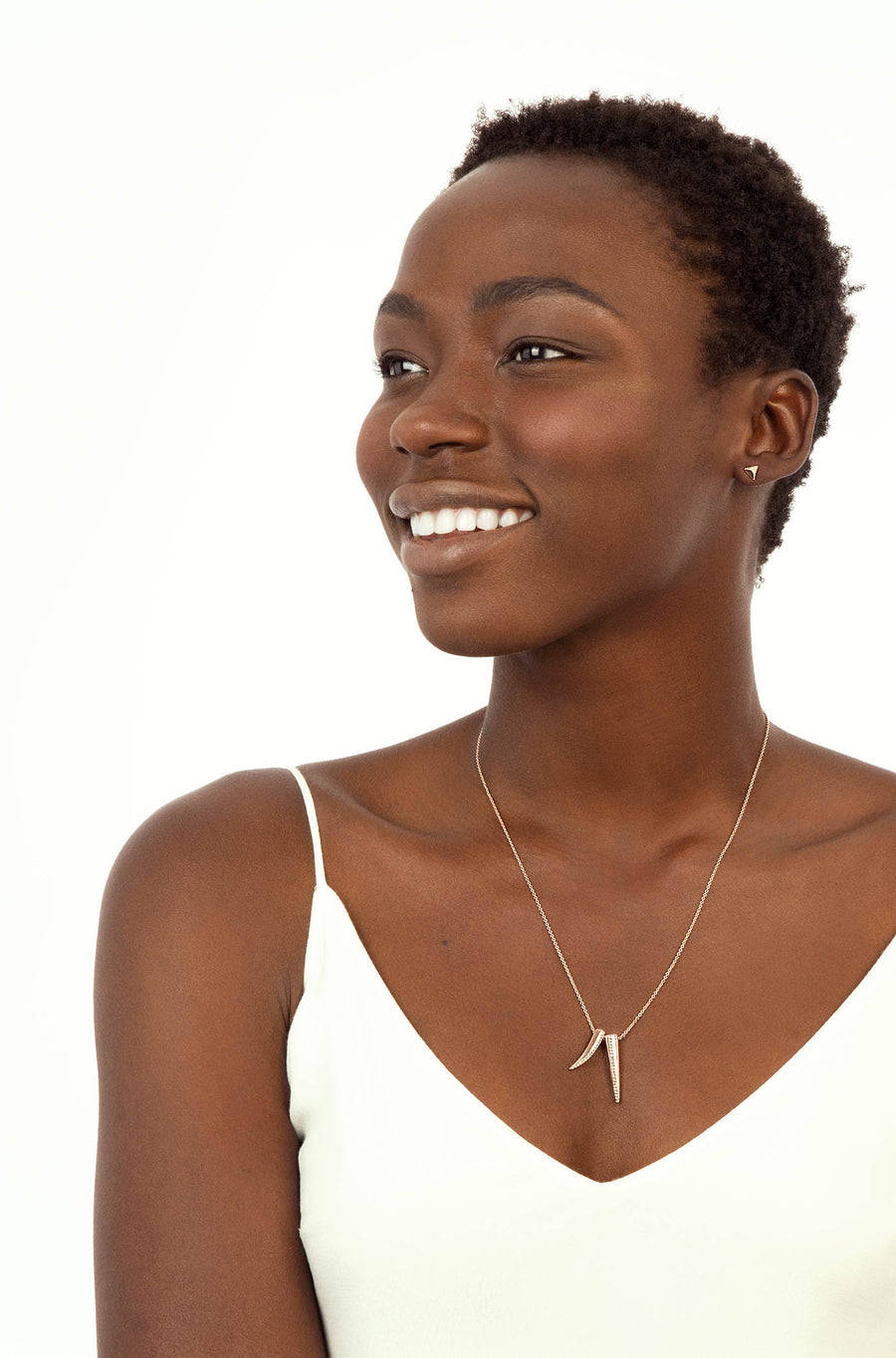 Double Pave Horn Pendant