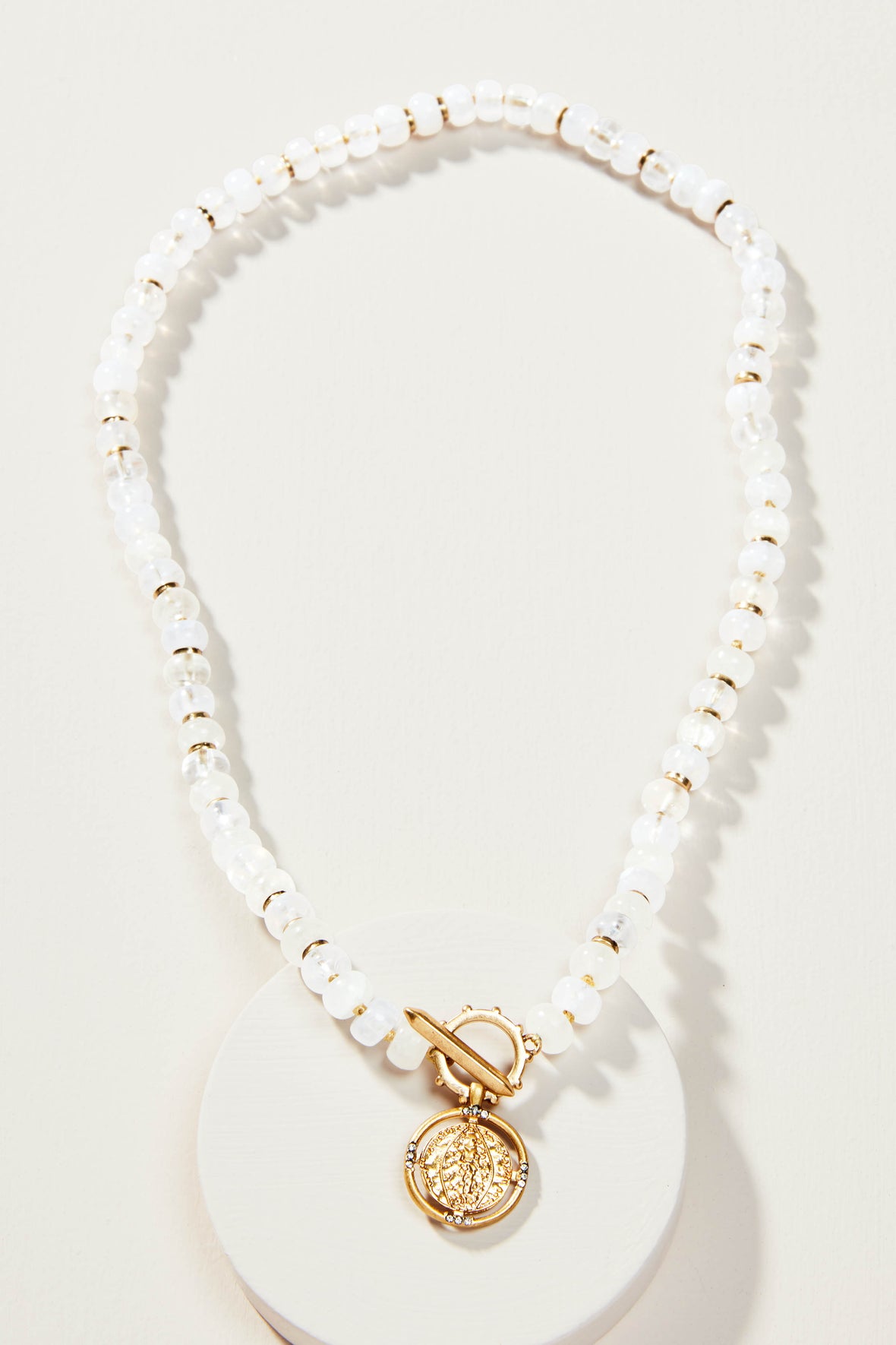 Modern Bohemian Beaded Necklace - White