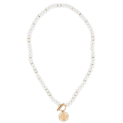 Modern Bohemian Beaded Necklace - White