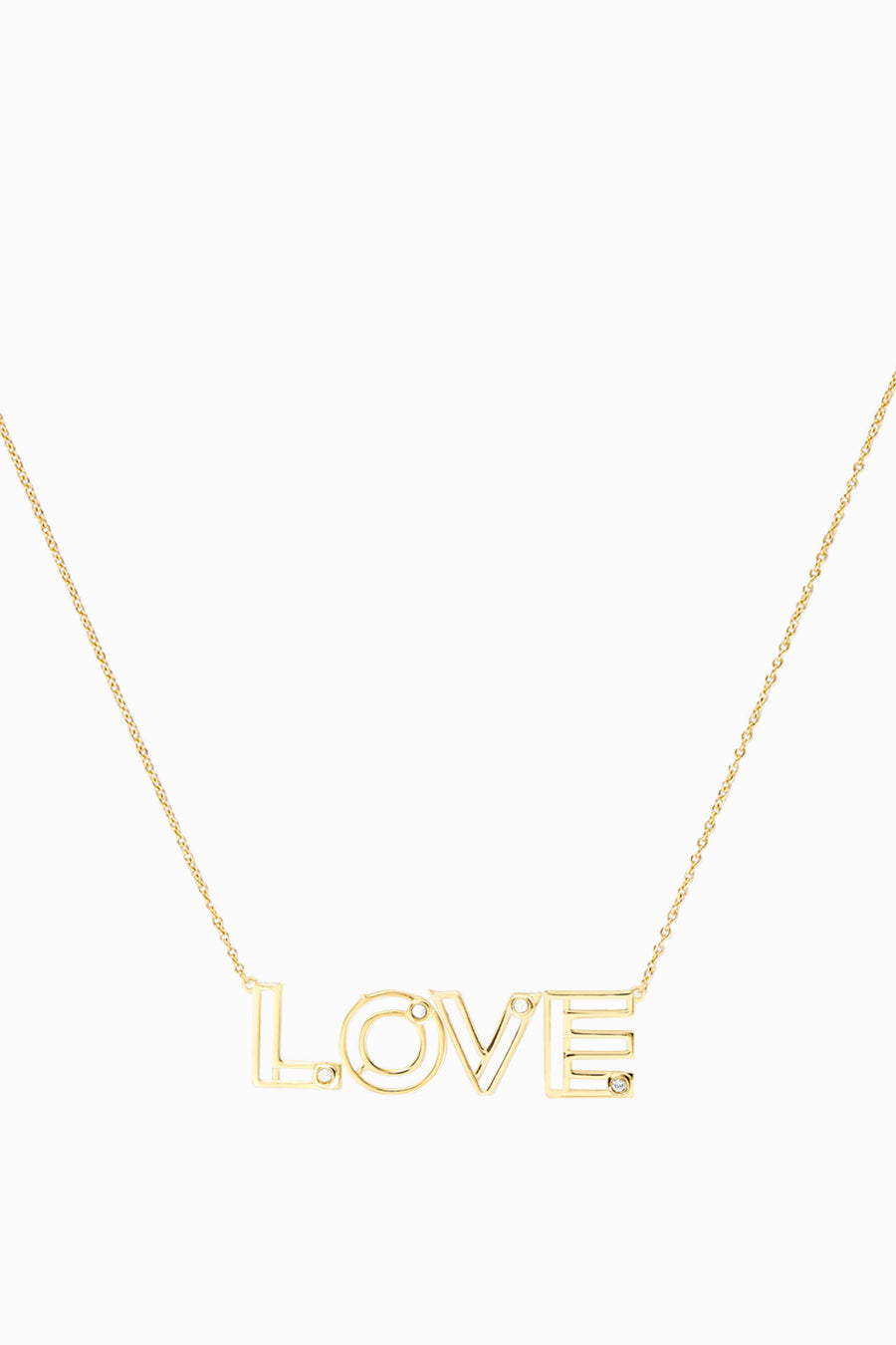 Shop Jewelry - Gold Paper Clip Chain with Diamond Letter Necklace l MCHARMS