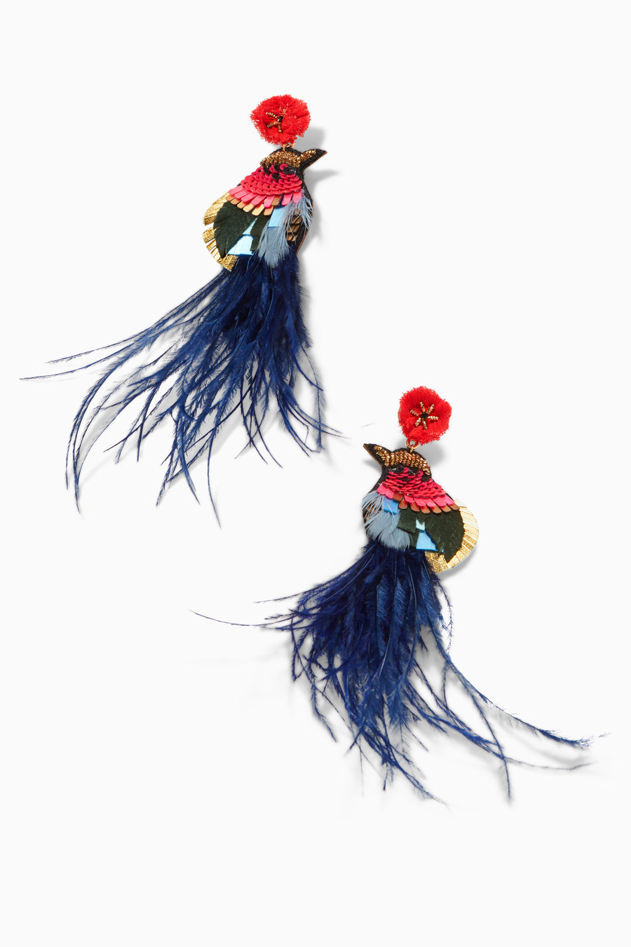 Marlo Feather Statement Earrings