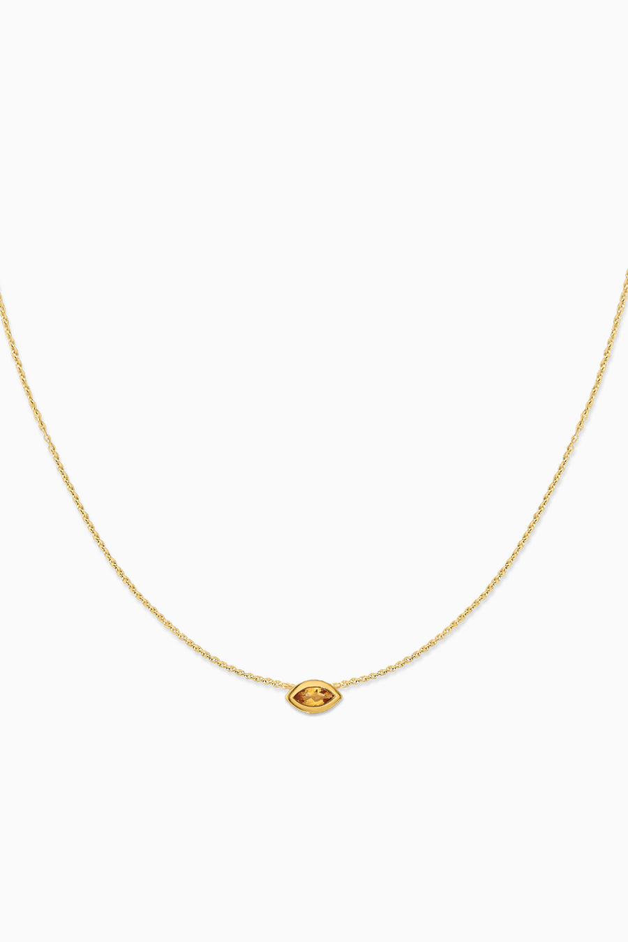 Covet 10kt Gold & Gemstone Birthstone Marquis Necklace