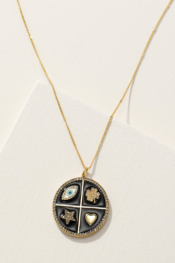 Mindful Medallion- Black Enamel/Gold