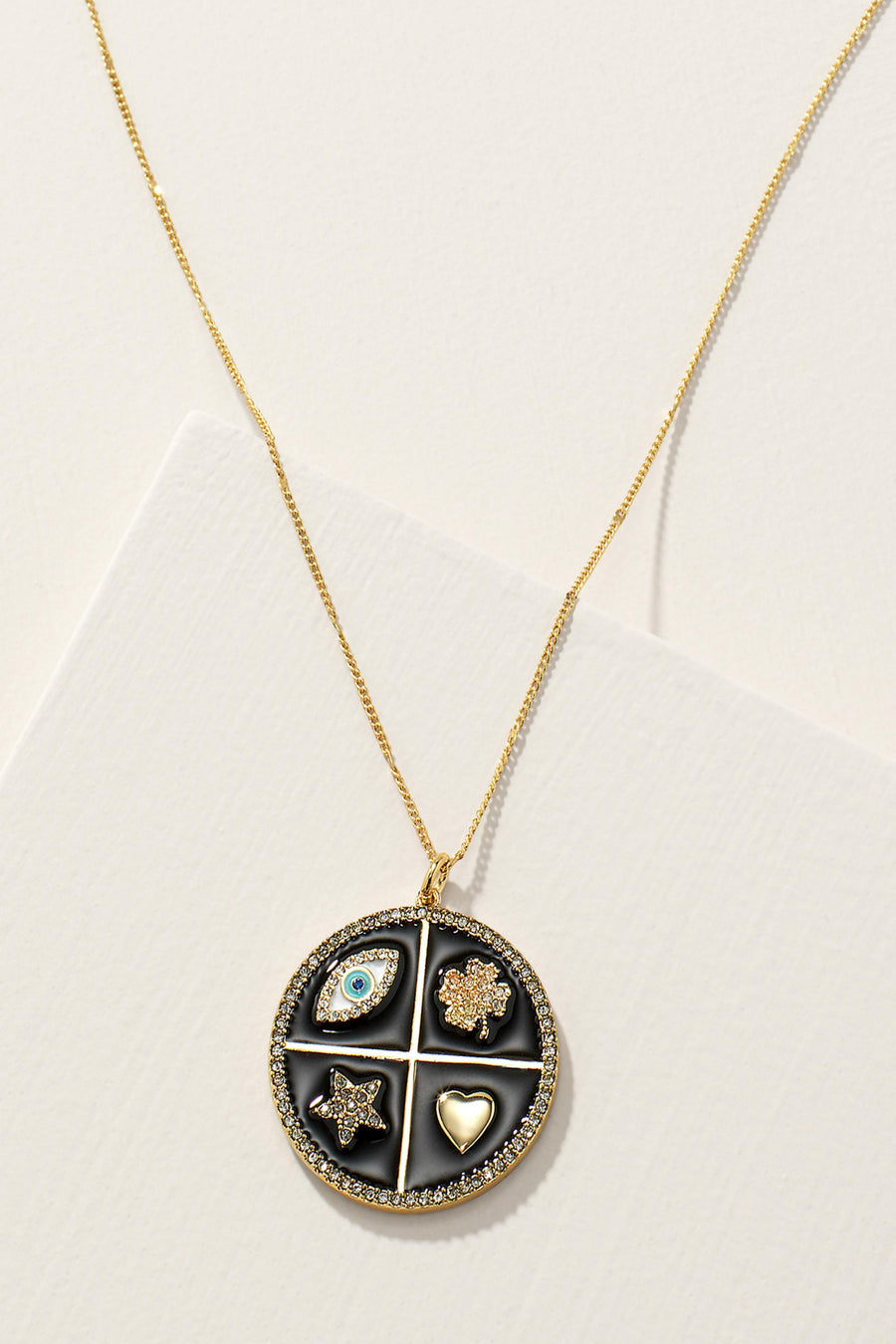 Mindful Medallion- Black Enamel/Gold