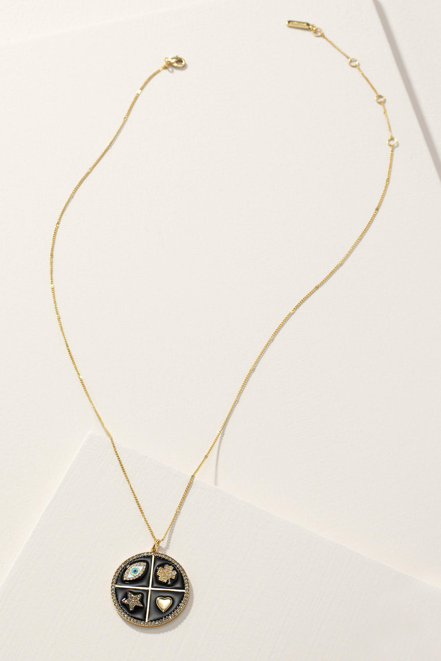 Mindful Medallion- Black Enamel/Gold