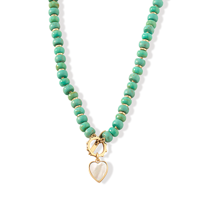 Modern Boho Gold and Turquoise Necklace