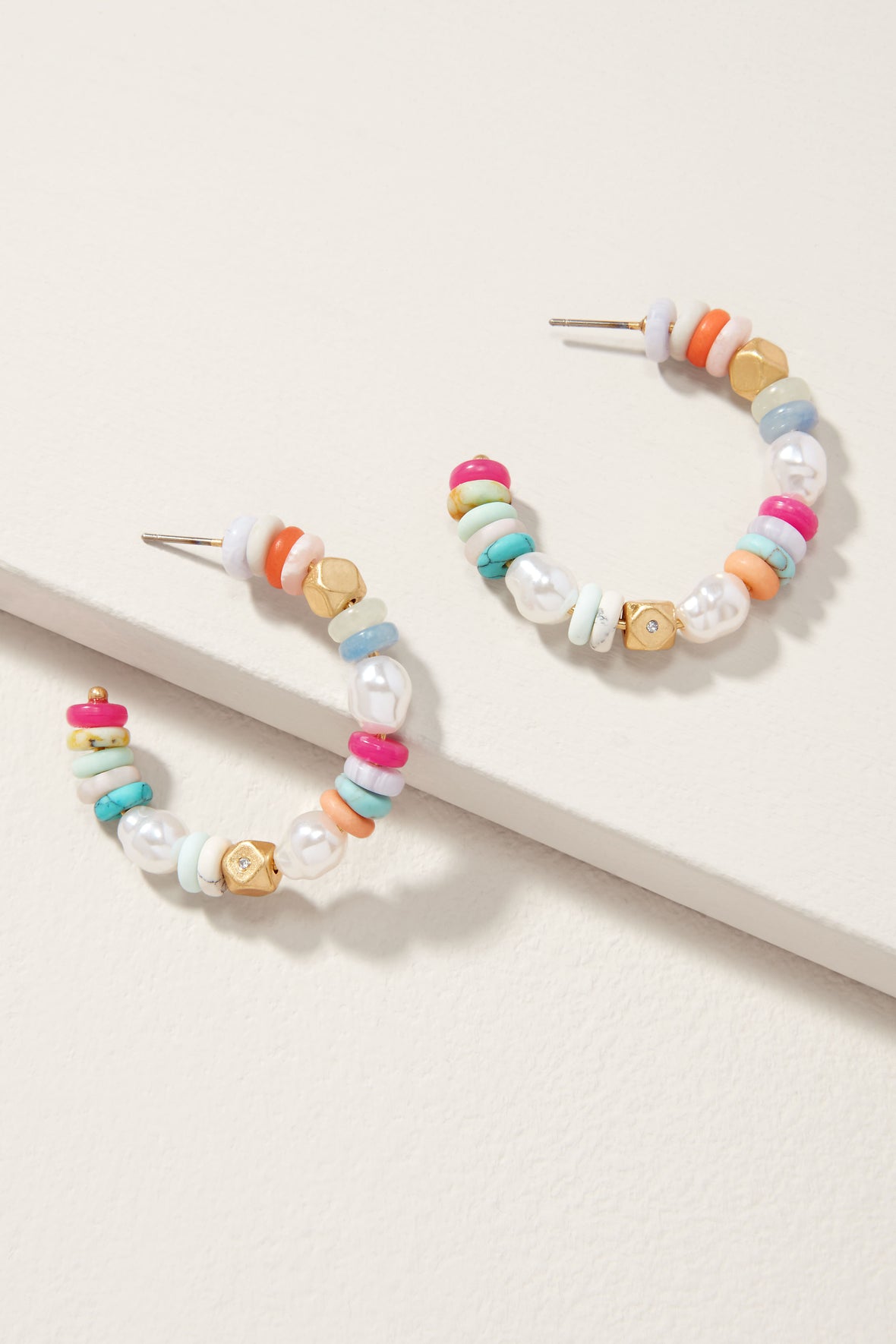 Modern Bohemian Mixed Beaded Hoops