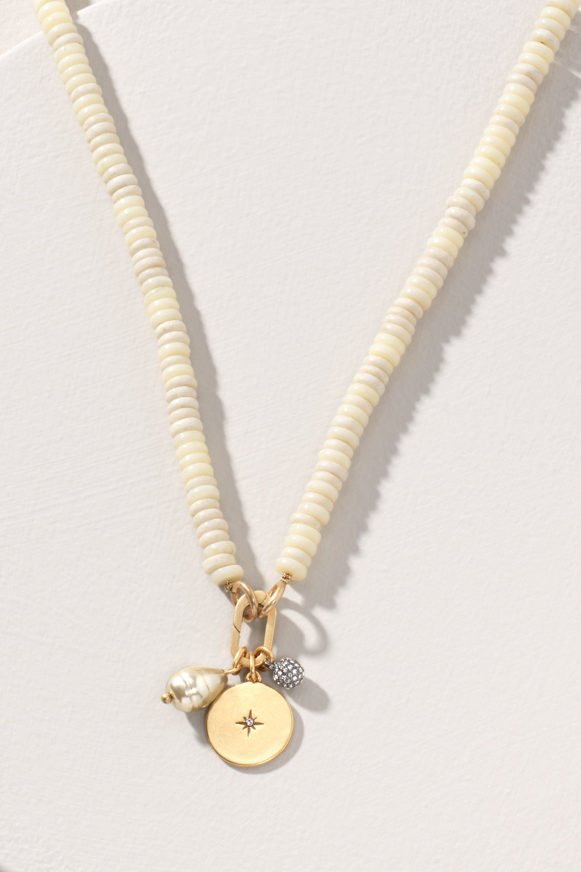 Modern Bohemian Beaded Charm Necklace