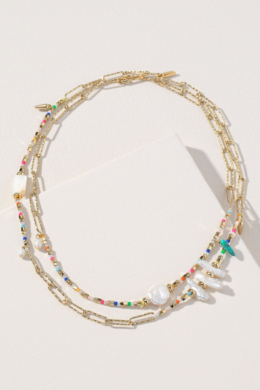 Modern Bohemian Mixed Media Layering Necklace