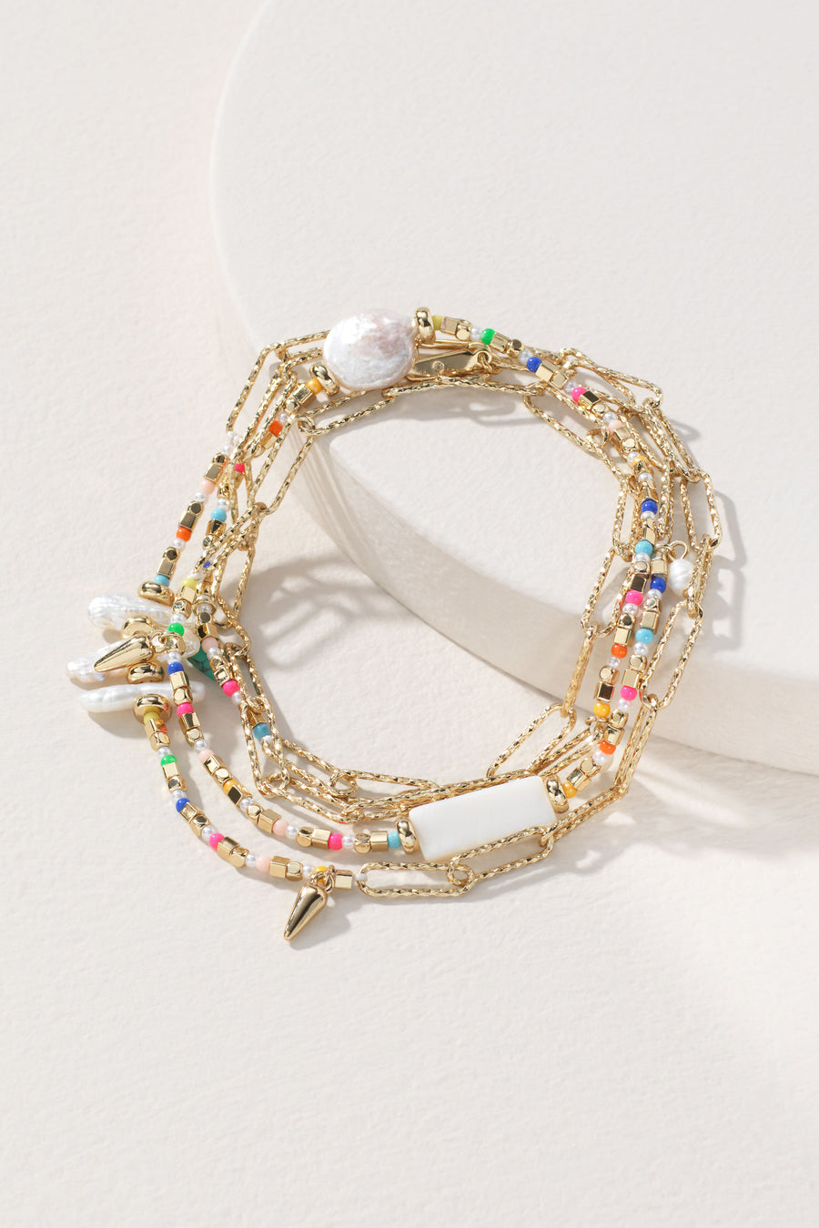 Modern Bohemian Mixed Media Layering Necklace