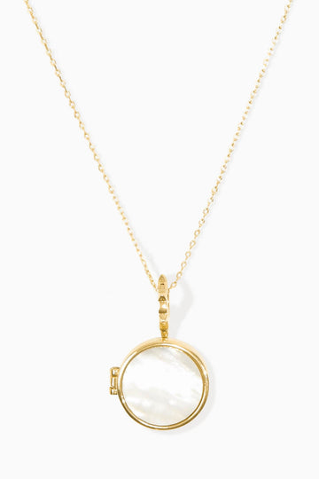 Delicate Chain + Mother of Pearl Locket - Stella & Dot