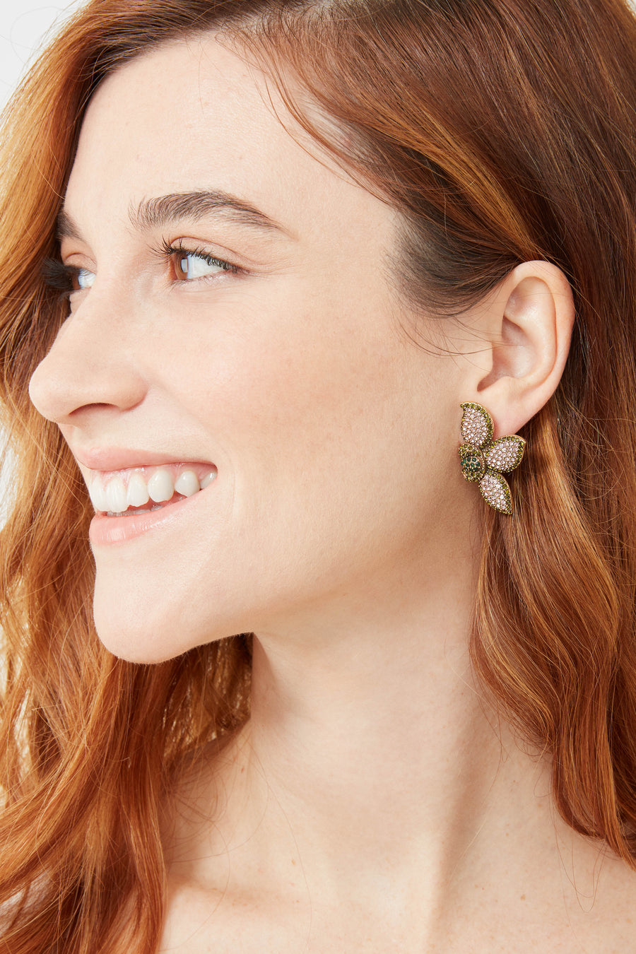 Pave Petal Studs