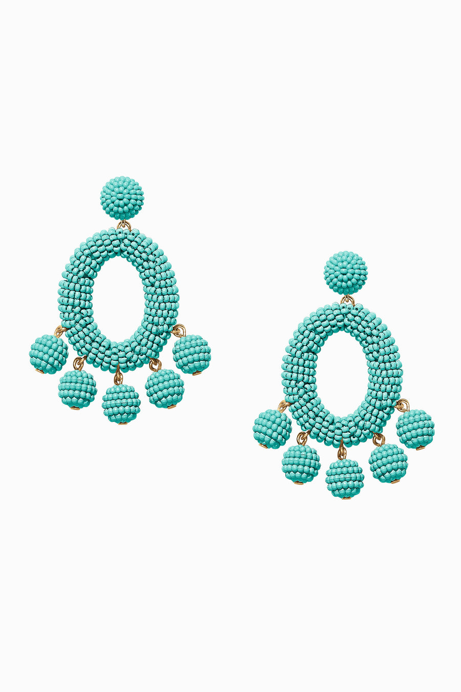 Turquoise Beaded Statement Earrings