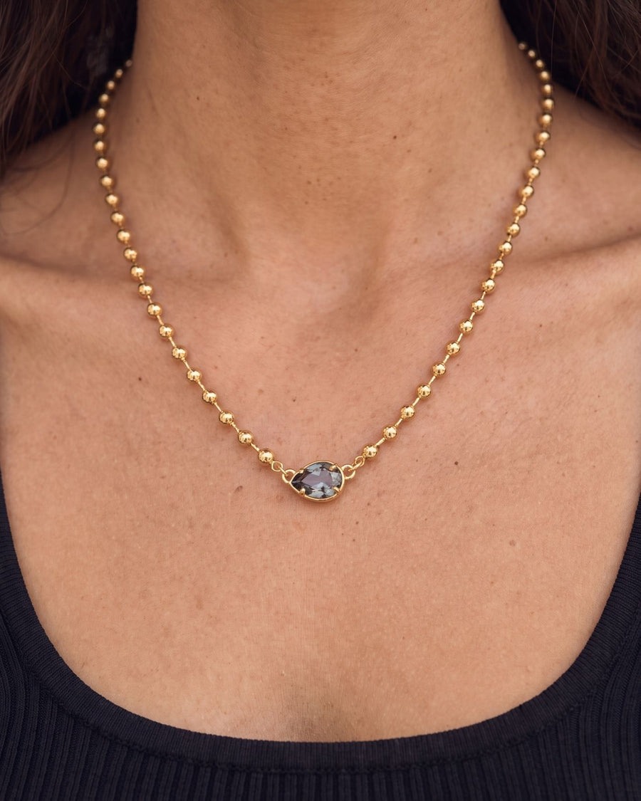 Sienna Pear Necklace in Black Diamond