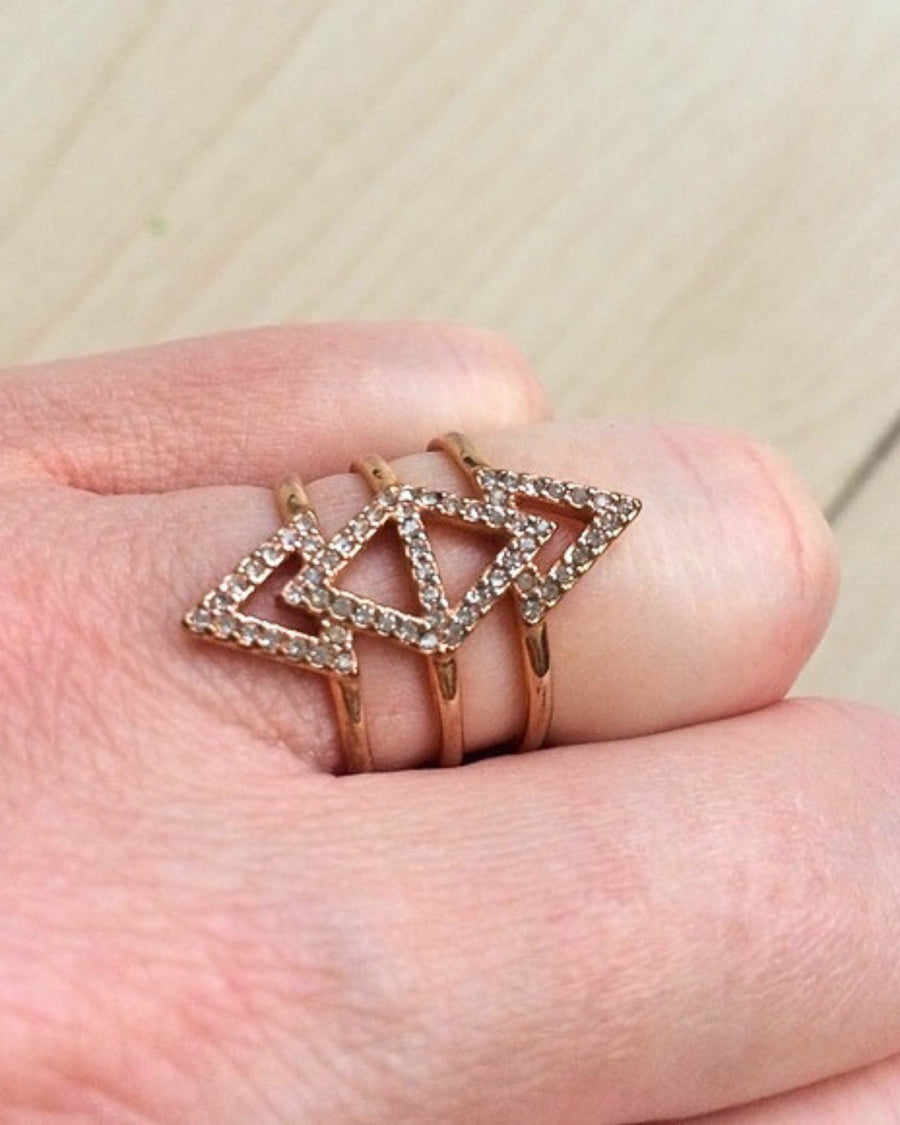Pave Spear Ring | Rose Gold
