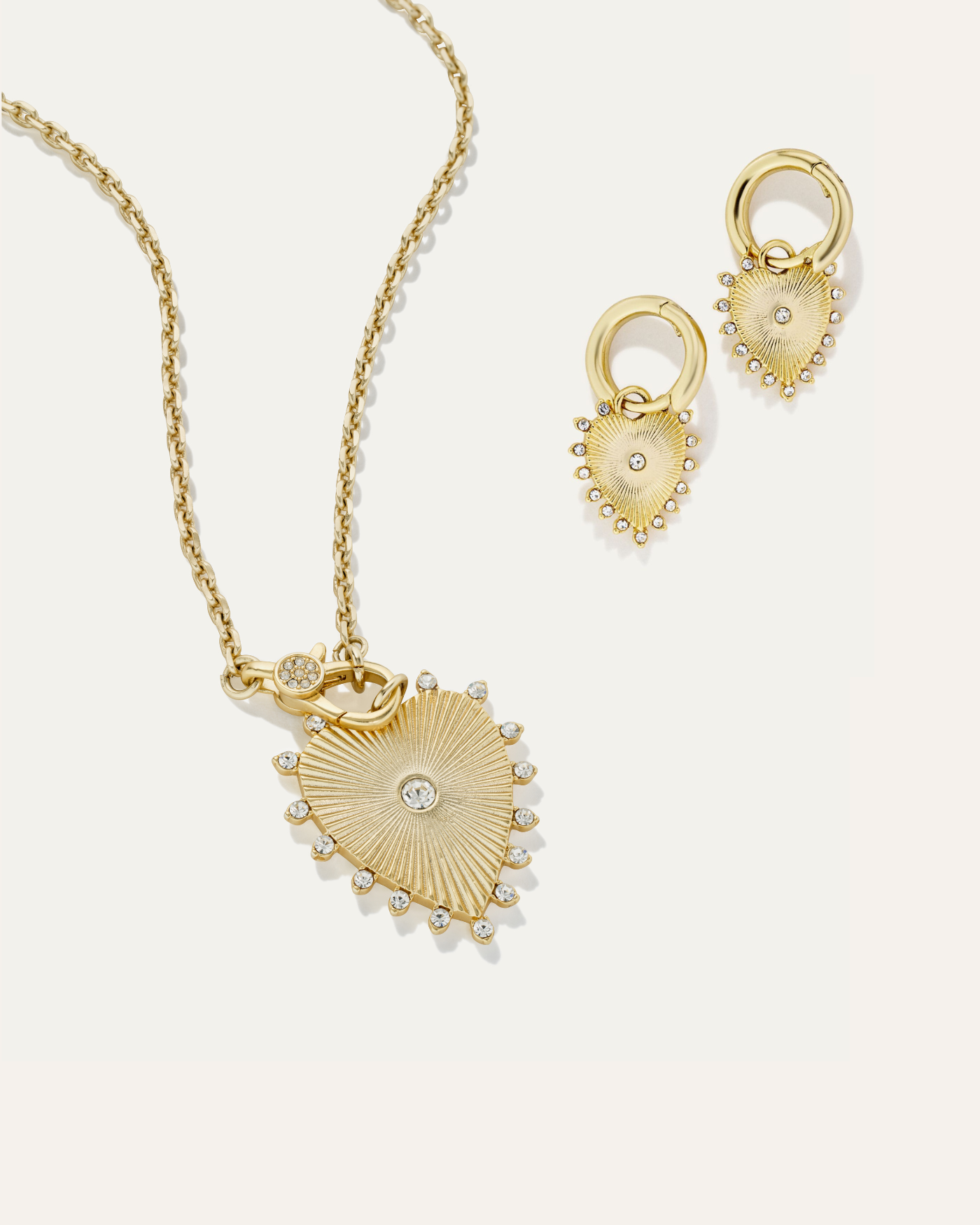 Stevie Heart Necklace + Earrings Bundle