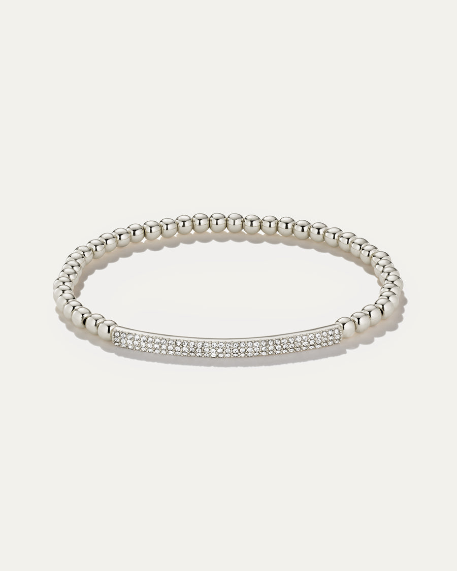 Tribute Beaded Stretch Bracelet | Silver