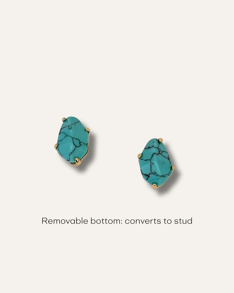 Never Released! Turquoise Gemstone Convertible Statement Earrings