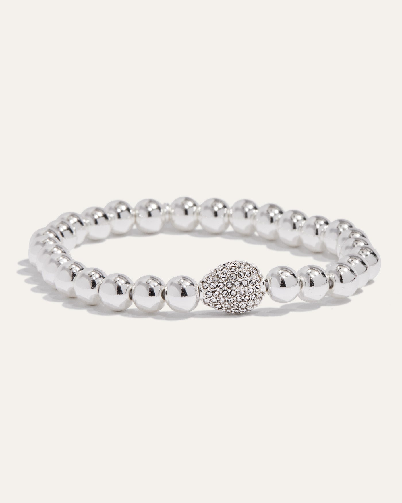 Ulani Beaded Stretch Bracelet | Silver