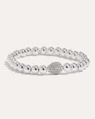 Ulani Beaded Stretch Bracelet | Silver