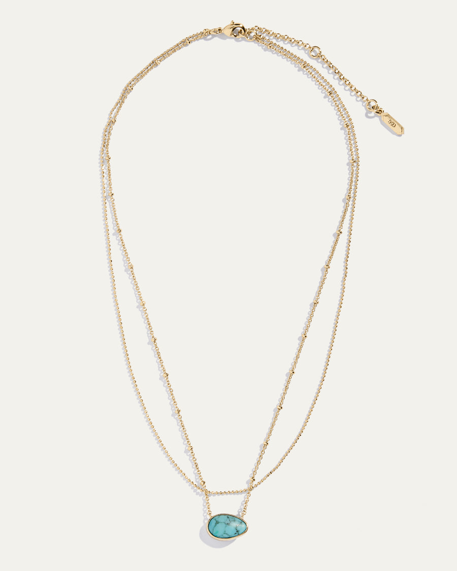 Reversible Look of Layered Necklace in Lapis and Turquoise