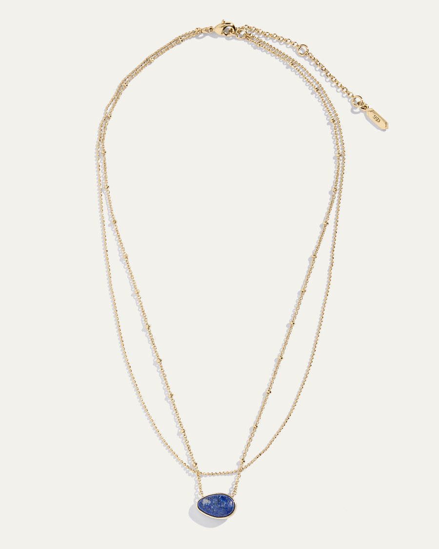 Reversible Look of Layered Necklace in Lapis and Turquoise