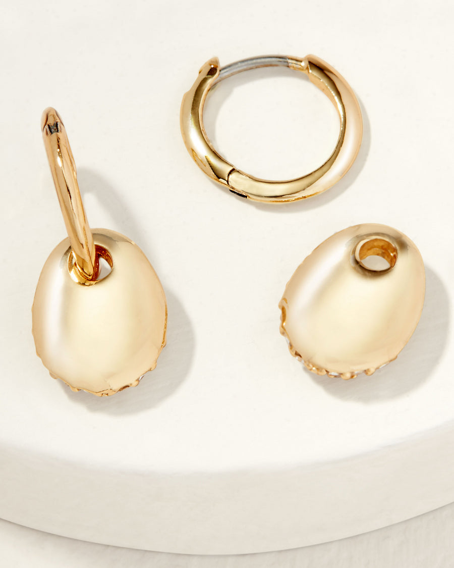 Ulani Reversible Drop Huggie Earrings