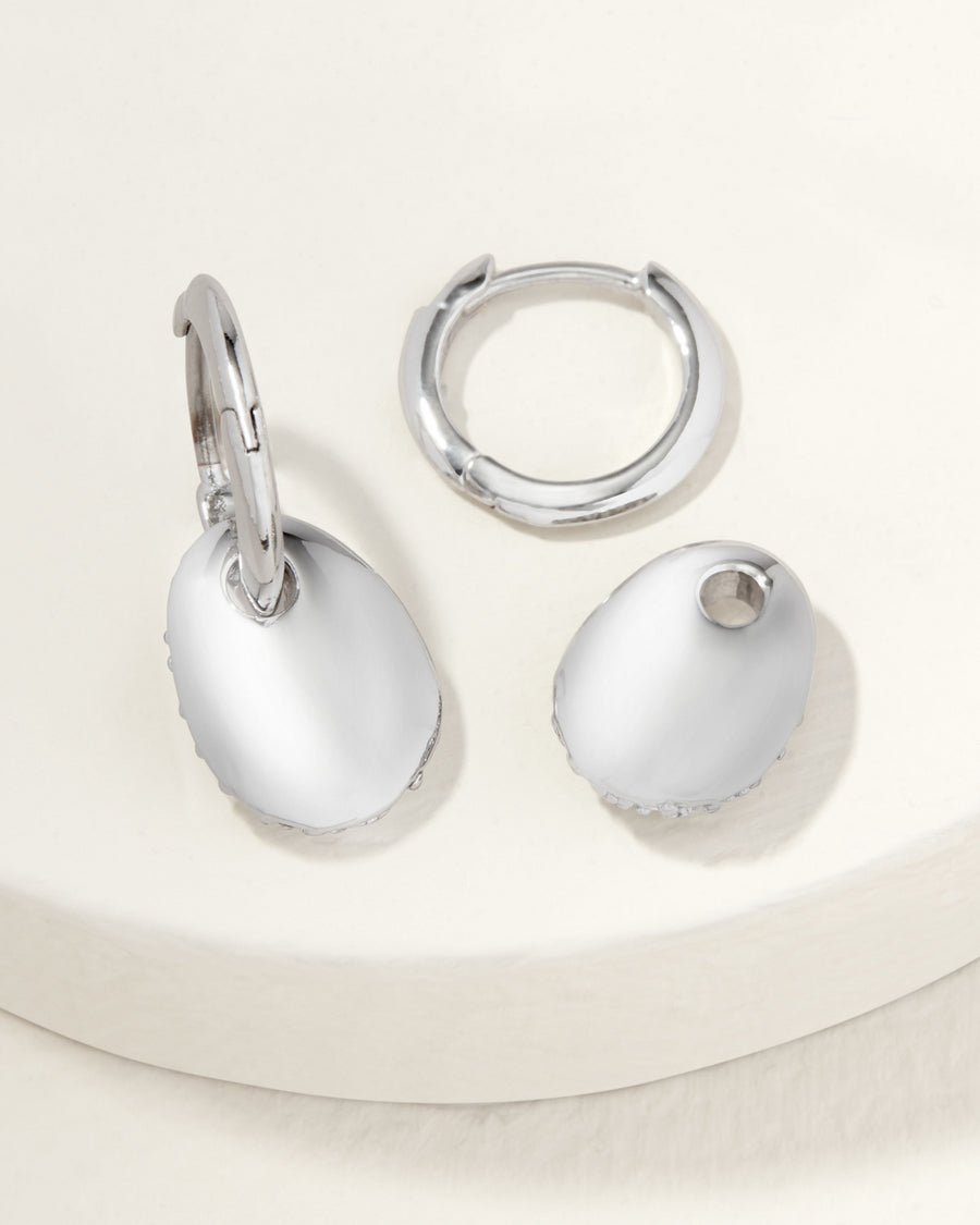 Ulani Reversible Drop Huggie Earrings