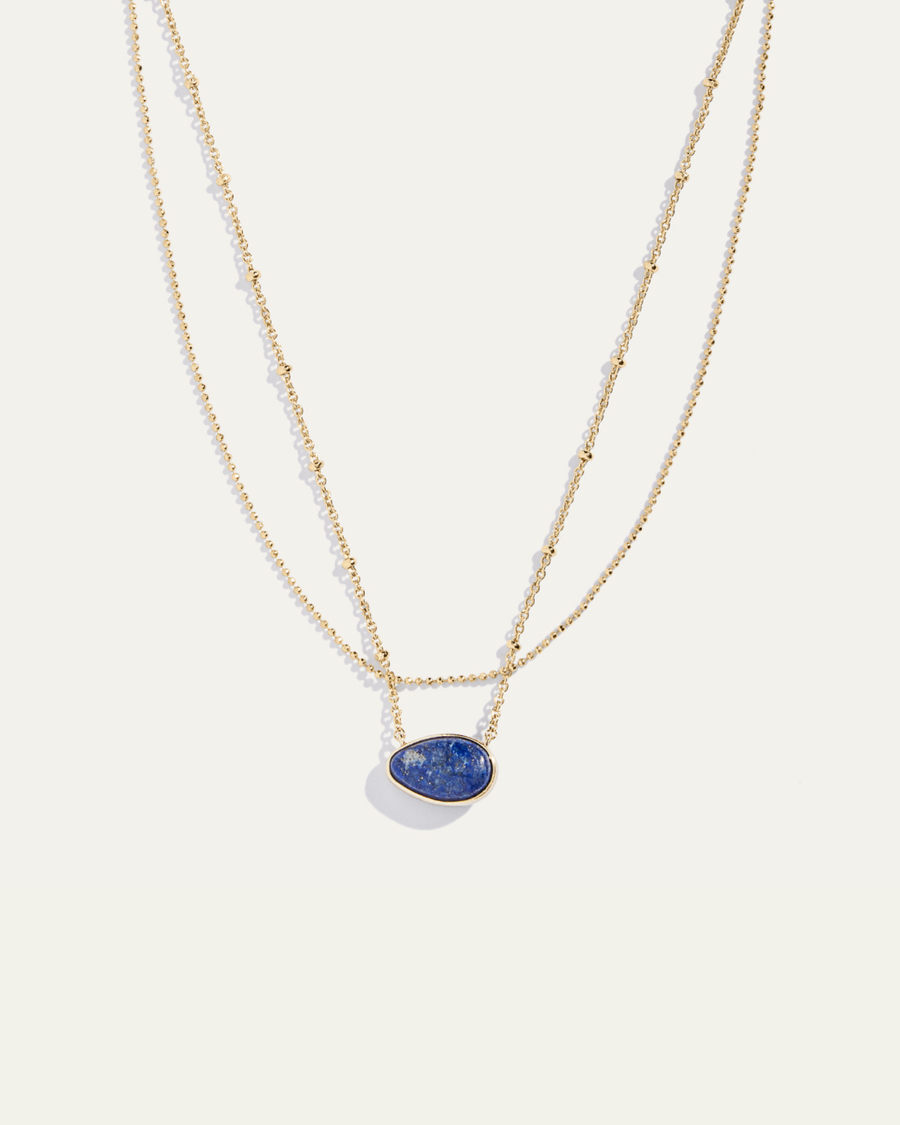 Reversible Look of Layered Necklace in Lapis and Turquoise