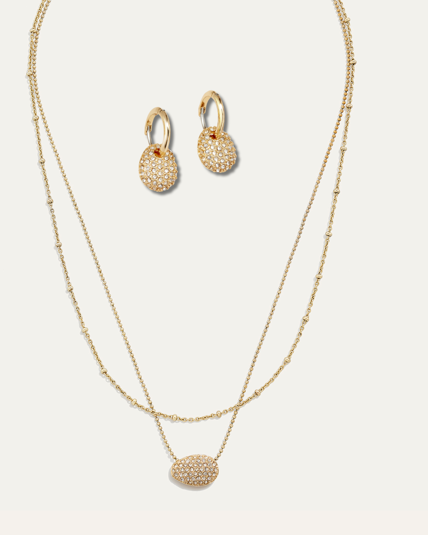Ulani Layered Necklace + Matching Earrings | Gold