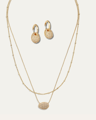 Ulani Layered Necklace + Matching Earrings | Gold