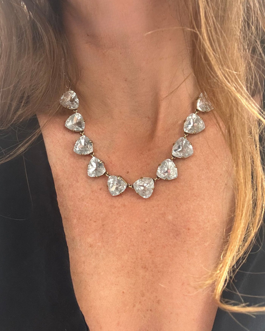 Vintage Trillion Crystal Necklace