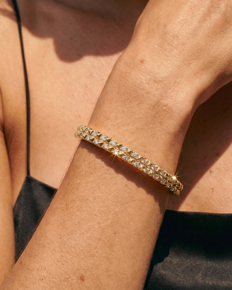 Vivienne Studded Pavé Cuff Bracelet