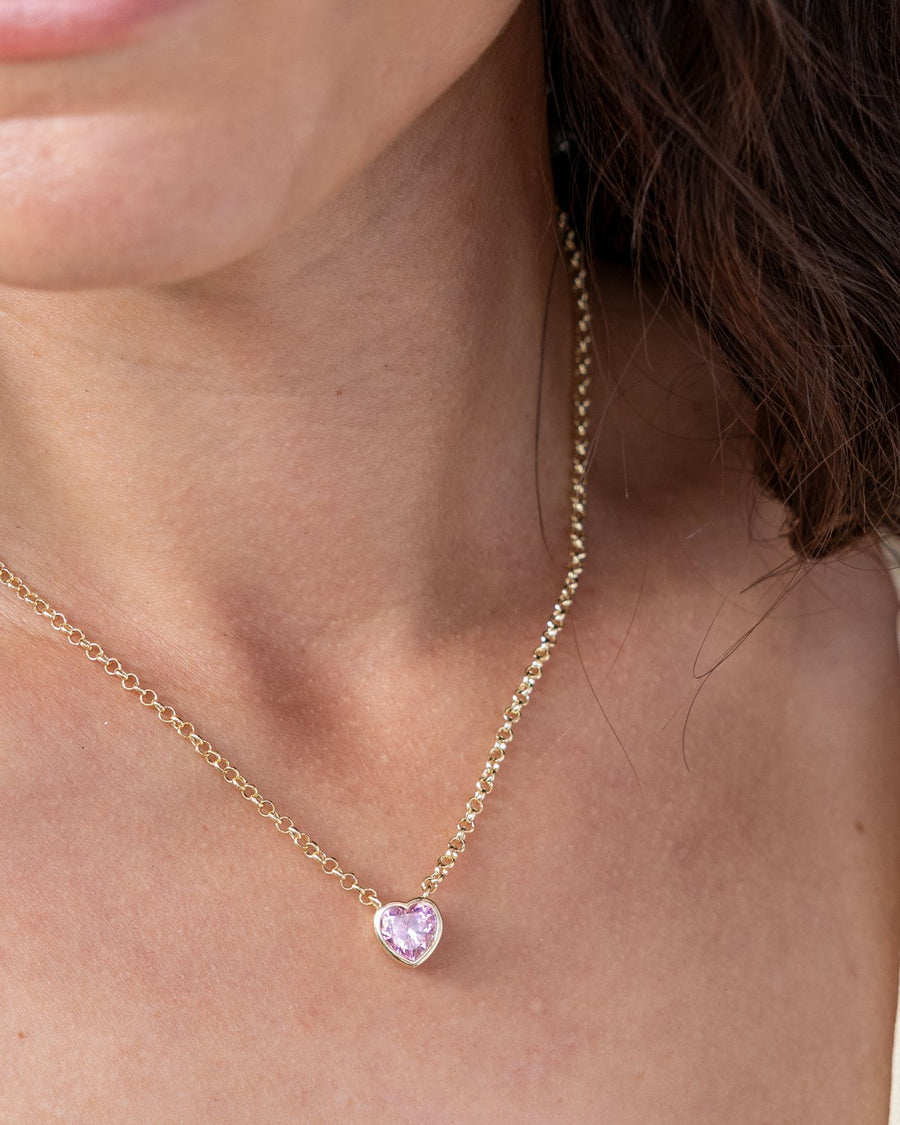 Bezel Heart Necklace