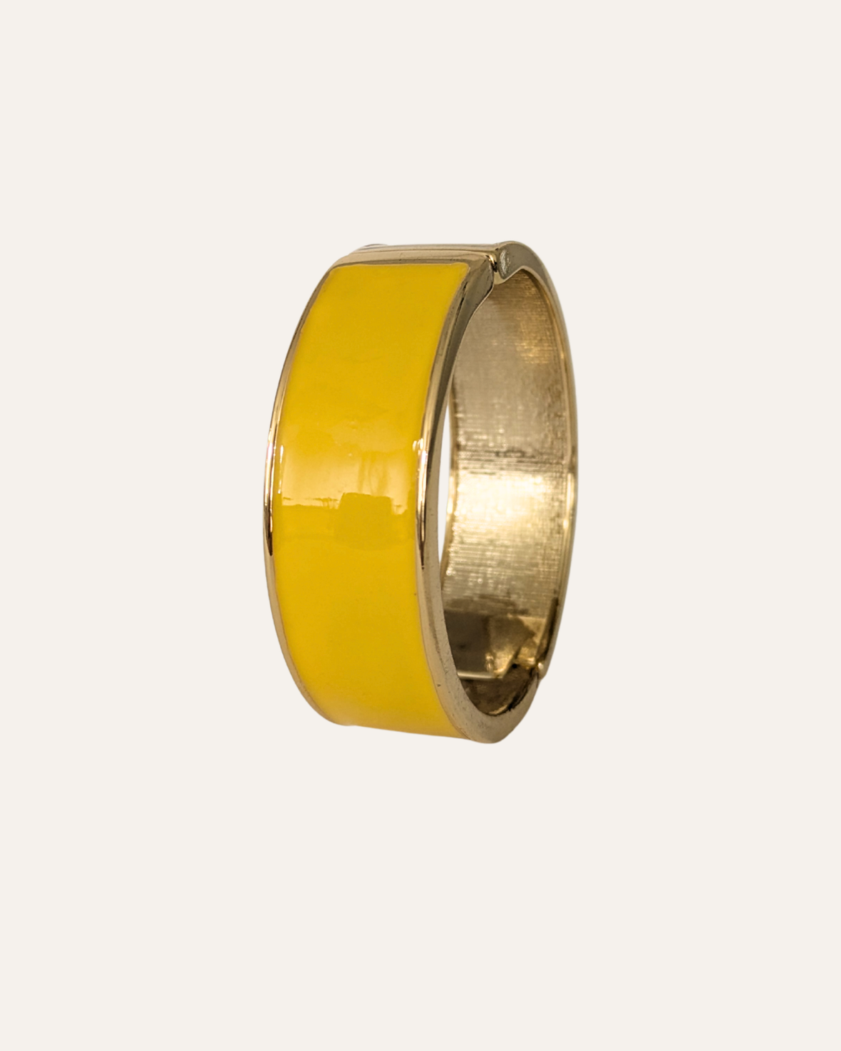 Yellow Enamel Statement Bangle