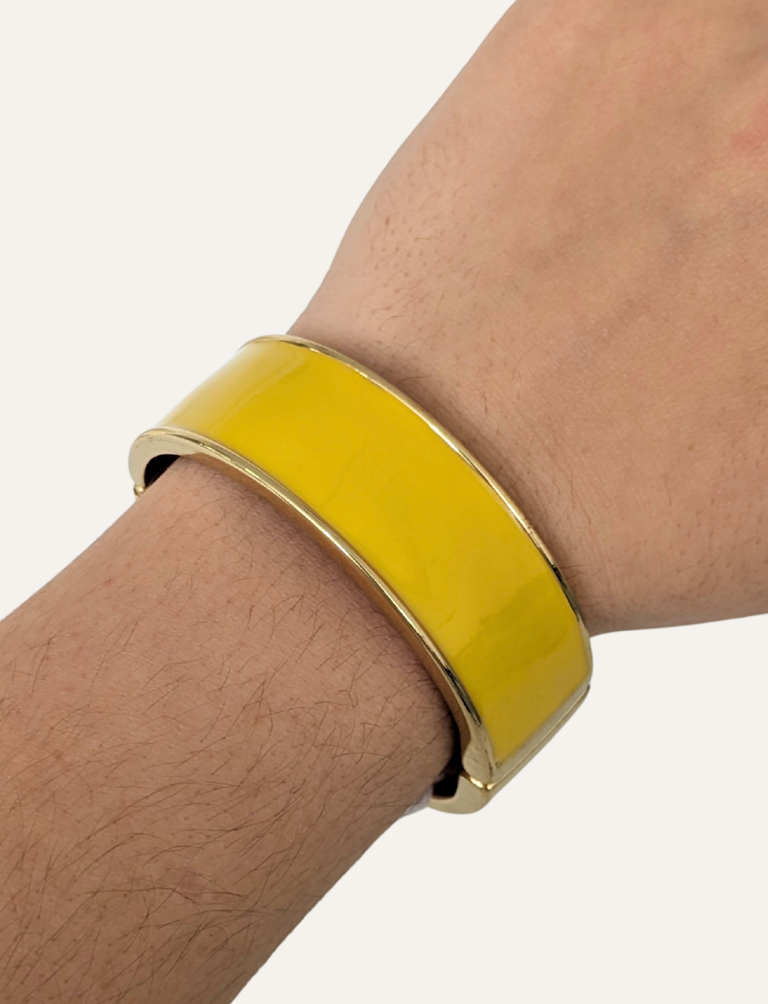 Yellow Enamel Statement Bangle