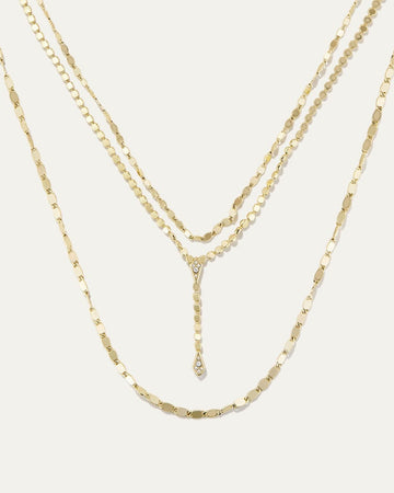 Collette Layered Gold Necklace with Magnetic Clasp