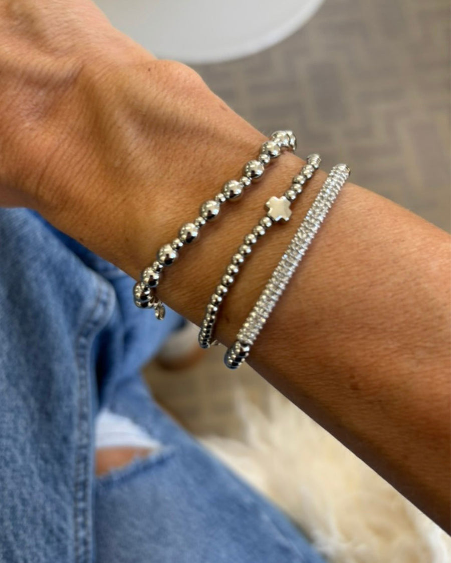 Cross Beaded Stretch Bracelet