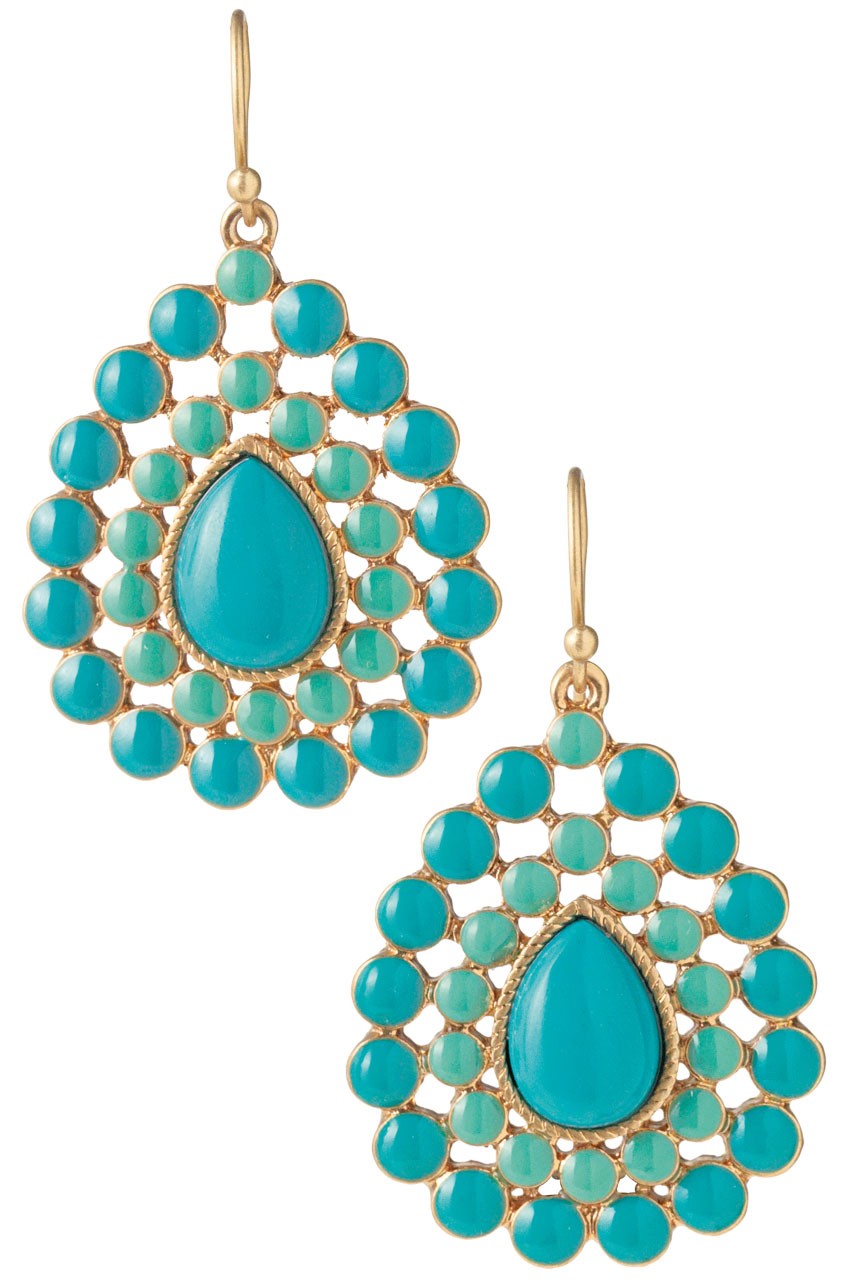 Charlize Teardrop Earring - Turquoise