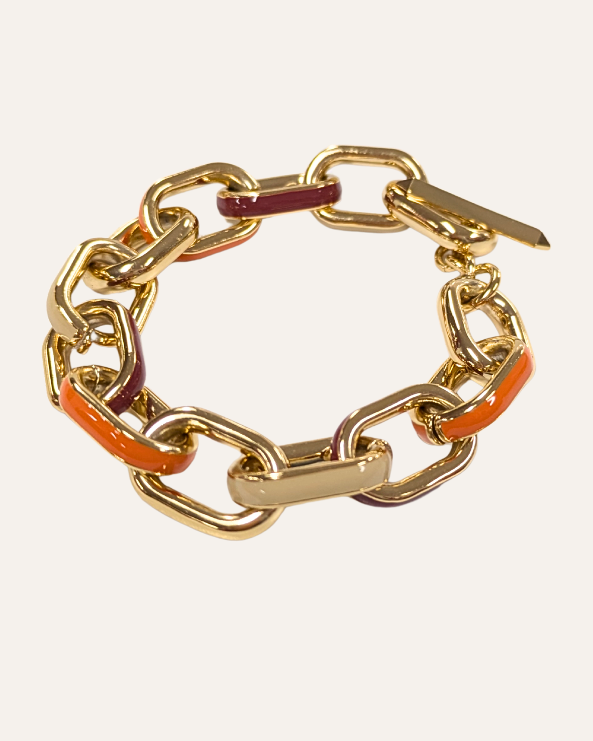 Multicolor Enamel Toggle Bracelet