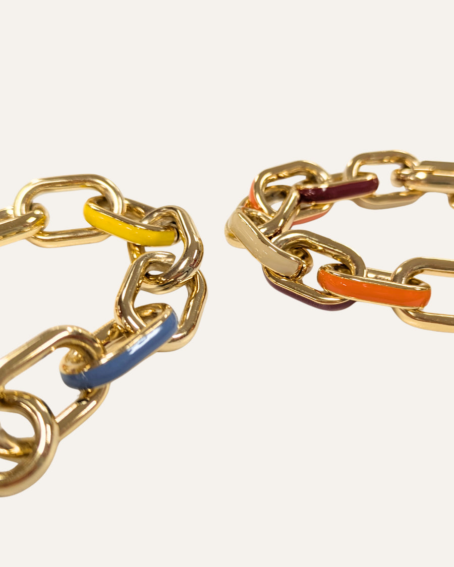 Multicolor Enamel Toggle Bracelet