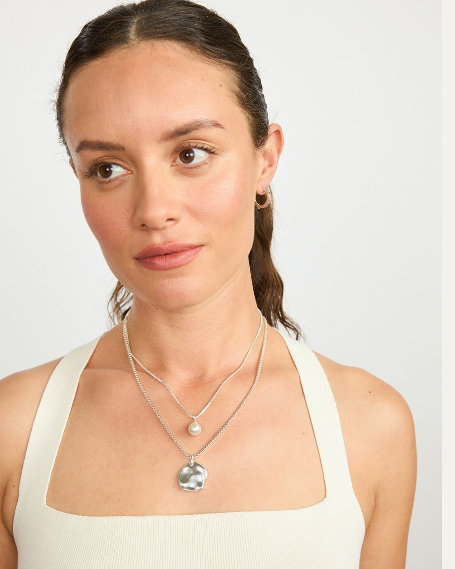 Gaia Pearl Layering Necklace | Silver