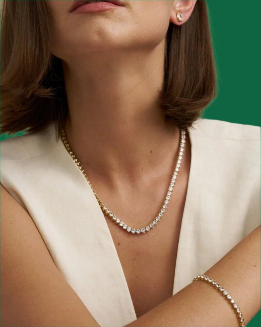 Inheritance Tennis Necklace & Bracelet Bundle | Gold