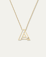 Covet Single Initial 10-14kt + Diamond Necklace - Final Sale