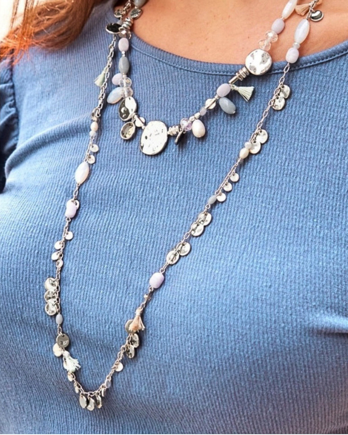 Metal Bubbles Long Strand Necklace