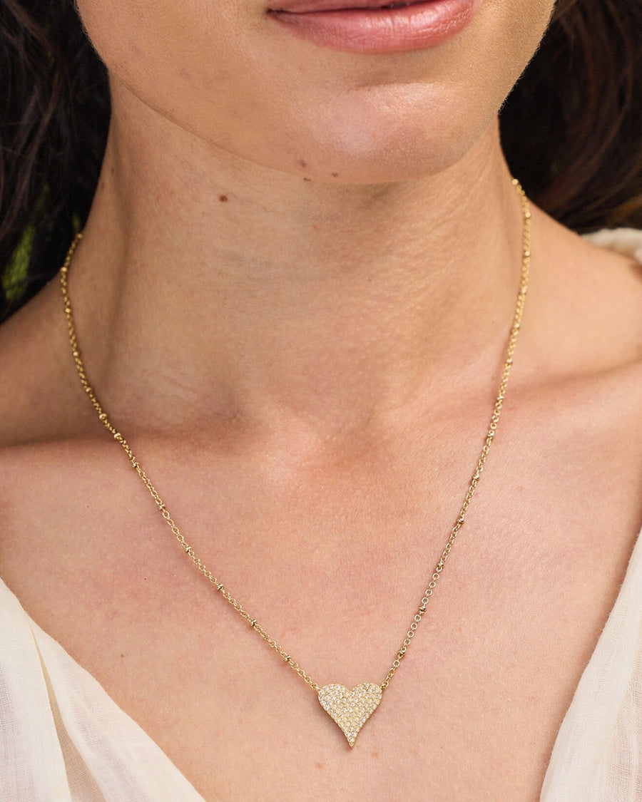 Love You Pave Heart Necklace