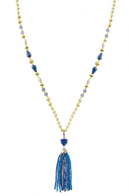 Azure Tassel Necklace