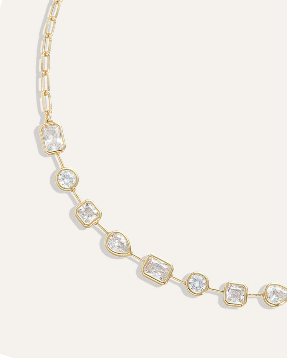 Naomie Paperclip Tennis Necklace