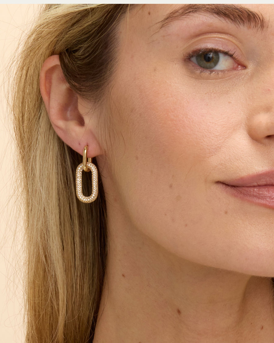 Reversible Pavé Link Earrings