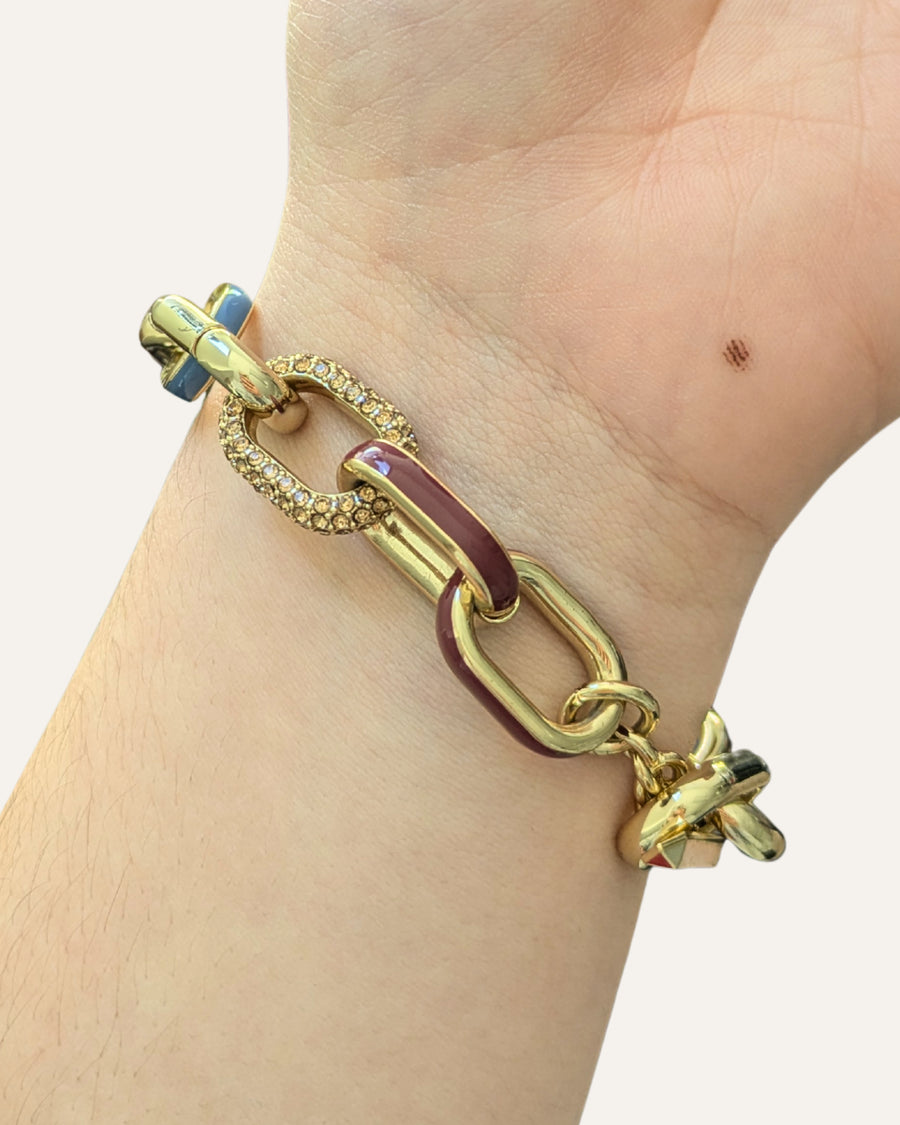 Pave Enamel Toggle Bracelet